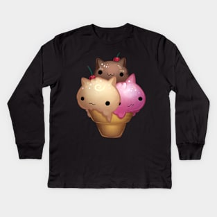 Ice Cream Cats Kids Long Sleeve T-Shirt